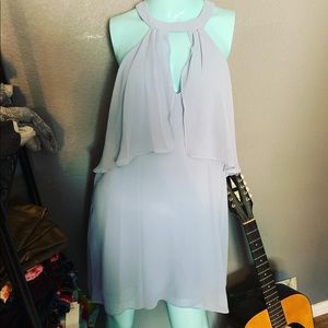NWT BCBG Generation CHIFFON RUFFLE PERIWINKLE Blue Bird Cocktail Dress